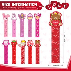 100 Pieces Valentine's Day Bookmark Ruler for Happy Valentine Day Teacher Prizes Classroom Students 10 Styles for Classroom, School, Valentine's Day Parties Favor Exchanges