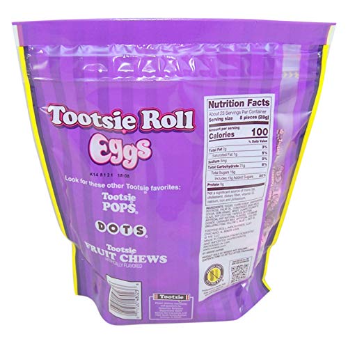 Tootsie Roll Eggs Candy Coated Egg Shaped Individually Wrapped Easter Candy, 23 oz Resealable Bag (Single)