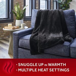 Sunbeam Royal Faux Fur Night Fog Heated Personal Throw / Blanket, Cozy-Warm, Adjustable Heat Settings