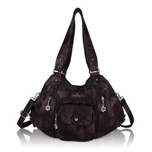 angel kiss purses and handbags for women large tote bag soft pu leather multi-pocket hobo shoulder bags