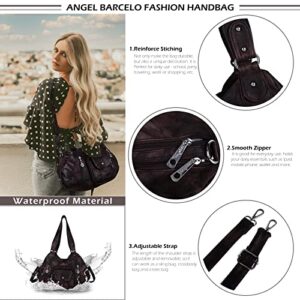 Angel Kiss Purses and Handbags for Women Large Tote Bag Soft PU Leather Multi-Pocket Hobo Shoulder Bags