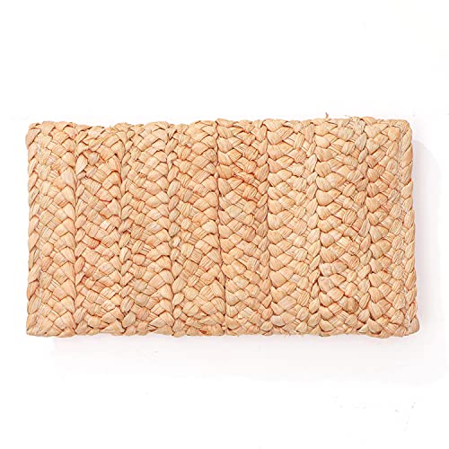 FARVALUE Women Straw Clutch Summer Straw Beach Bag Hand-woven Summer Envelope Purse Wallet