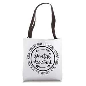 dental assistant life compassionate caring dentist life gift tote bag