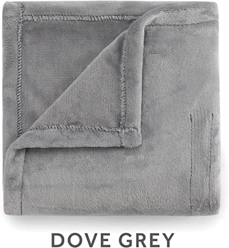 Sunbeam Royal Posh Dove Grey Heated Personal Throw / Blanket, Cozy-Warm, Adjustable Heat Settings