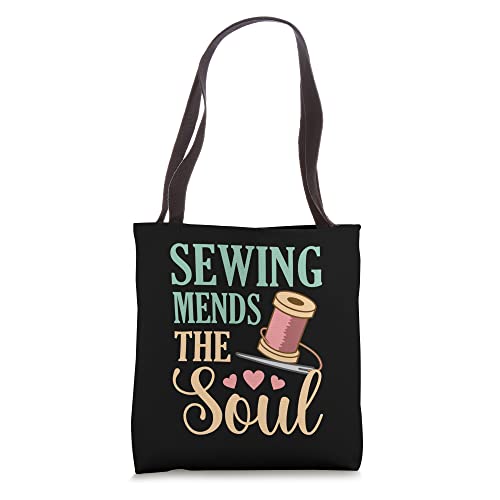 Sewing Mends The Soul Quilter Quilting Sewer Graphic Tote Bag