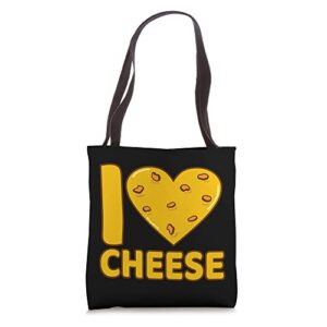 i love cheese food lover eater graphic tote bag