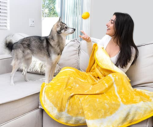 Lemon Slice Round Fleece Throw Blanket | 60 Inches