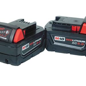 Milwaukee M18 48-11-1850 5.0 AH Batteries 5.0 18V 48-11-1852 (2 pack)