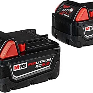 Milwaukee M18 48-11-1850 5.0 AH Batteries 5.0 18V 48-11-1852 (2 pack)