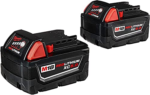 Milwaukee M18 48-11-1850 5.0 AH Batteries 5.0 18V 48-11-1852 (2 pack)