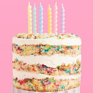 xo, Fetti Swirly Pastel Birthday Party Candles - 6 Pieces | Squiggly Cute Bday Supplies, Wavy Fun Cake Decorations