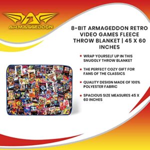 8-Bit Armageddon Retro Video Games Fleece Throw Blanket | Plush Soft Polyester Cover for Sofa and Bed, Cozy Home Decor, Luxury Room Essentials | Novelty Gifts for Adults and Kids | 45 x 60 Inches