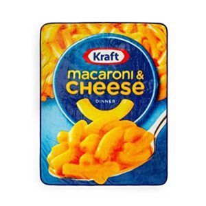 Kraft Macaroni and Cheese Plush Fleece Throw Blanket | Soft Polyester Cover For Sofa and Bed, Cozy Home Decor Room Essentials | Cute Gifts and Collectibles | 45 x 60 Inches