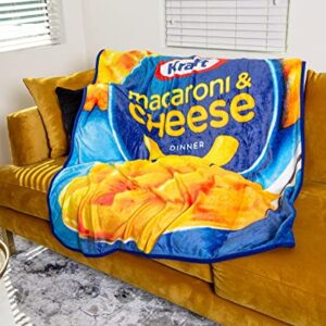 Kraft Macaroni and Cheese Plush Fleece Throw Blanket | Soft Polyester Cover For Sofa and Bed, Cozy Home Decor Room Essentials | Cute Gifts and Collectibles | 45 x 60 Inches