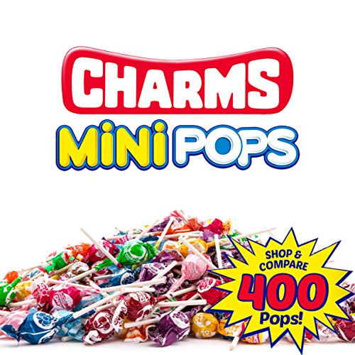 Tootsie Roll Charms Mini Pops, 18 Flavors,5 pounds, 400 Count Individually Wrapped, Peanut-Free Lollipops