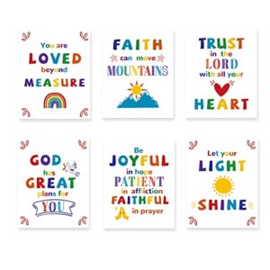 yimehdan colorful rainbow educational quote wall art print– classroom or kids playroom decor — bible verse inspirational saying canvas print ( set of 6 )–unframed–8x10 inch