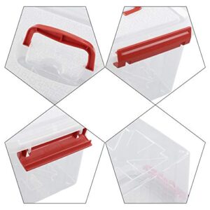 Xyskin 6 Quart Plastic Storage Box, Small Storage Bin with Lids/Handle, 7 L