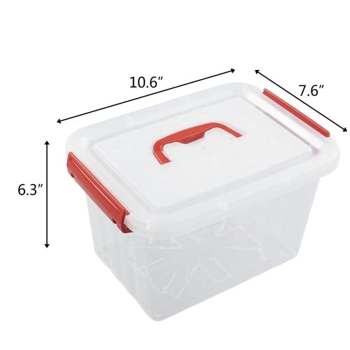 Xyskin 6 Quart Plastic Storage Box, Small Storage Bin with Lids/Handle, 7 L