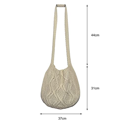 Crochet Tote Bag for Women Knitted Shoulder Bags Aesthetic Crocheted Bags Purse Fairy Grunge Hobo Bag Crochet Crossbody Bag