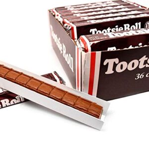 Tootsie Roll Bars, Original Classic Size, 2.25 Ounce Rolls, (Pack of 36), Peanut Free, Gluten Free