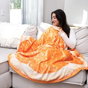 Orange Slice Round Fleece Throw Blanket | Plush Soft Polyester Cover for Sofa and Bed, Cozy Home Decor Room Essentials and Collectibles | 60 Inches