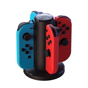 joycon charging dock for switch controller, switch accessories compatible switch joycon,4 in 1 switch charger for switch with a micro-usb charging cord-honcam