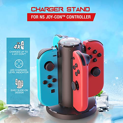 Joycon Charging Dock for Switch Controller, Switch Accessories Compatible Switch Joycon,4 in 1 Switch Charger for Switch with a Micro-USB Charging Cord-HONCAM