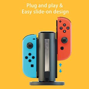 Joycon Charging Dock for Switch Controller, Switch Accessories Compatible Switch Joycon,4 in 1 Switch Charger for Switch with a Micro-USB Charging Cord-HONCAM