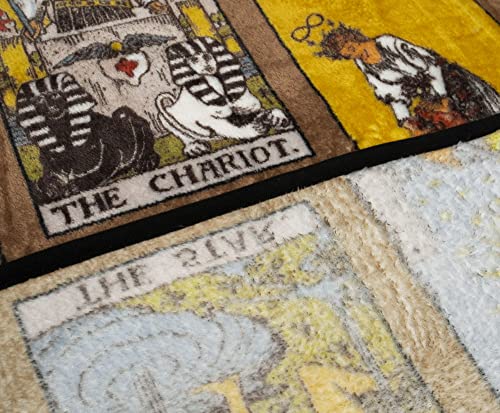Tarot Card Collage Fleece Throw Blanket | Plush Soft Polyester Cover for Sofa and Bed, Cozy Home Decor, Luxury Room Essentials | Zodiac Astrology Gifts for Adults and Teens | 45 x 60 Inches