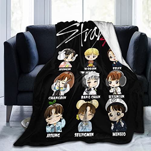 Stray Kids Blanket Merch Throw Blanket Fleece Lightweight Soft for Bed 80"X60" for Adults