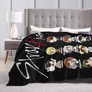 Stray Kids Blanket Merch Throw Blanket Fleece Lightweight Soft for Bed 80"X60" for Adults