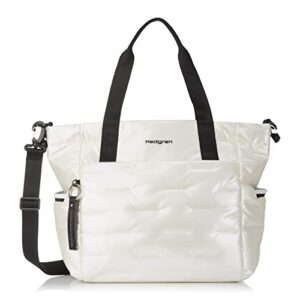 hedgren puffer tote bag (pearly white)