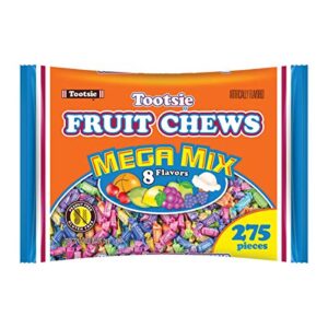 Tootsie Roll Fruit Chews Mega Mix 8 Flavors- 4 Pounds of Soft Fruity Rainbow Candy - Peanut and Gluten Free (275 Pieces)