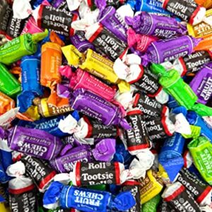 Tootsie Roll Fruit Chews And Original Chocolate Midgees American Chewy Taffies Candy Individually Wrapped In Resealable Bag Bulk 3 Lbs 130+pcs (48-oz) - Made In USA