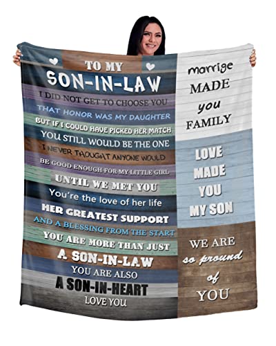 to My Loving Son-in-Law Gifts Ultra-Soft Throw Blanket for Bed Sofa Travel Best Birthday Gift for Son-in-Law