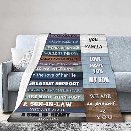 to My Loving Son-in-Law Gifts Ultra-Soft Throw Blanket for Bed Sofa Travel Best Birthday Gift for Son-in-Law