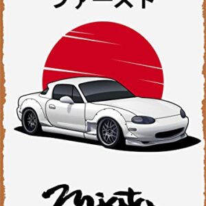 Ysirseu Mazda Miata MX5 Metal Tin Sign 8 x 12 in Car Posters Vintage Poster Man Cave Decorative