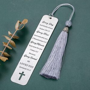 Christian Gifts Religious Bookmarks for Women Men Adult Girl Boy Baptism Gift Bible Book Marker with Tassel Son Daughter Christmas Birthday Church Present for Catholic Friend Sister Coworker Booklover