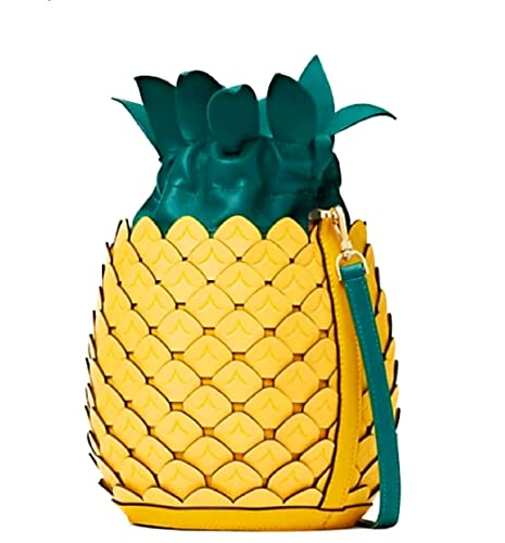 Kate Spade New York Pineapple Crossbody Bucket Bag Colada Novelty Yellow Multi