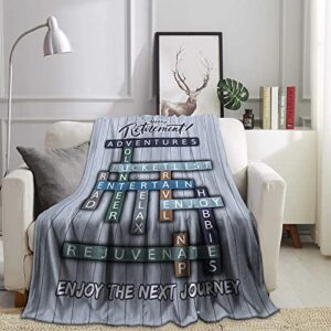 Retirement Gifts for Men Women 2023, Happy Retirement Throw Blanket 50”x60”, Gifts for Retired Dad Mom Grandpa Grandma Coworker Friends Nurse Teacher Doctor, Flannel Fleece Soft Warm Bed Blanket