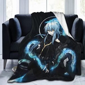 anime that time i got reincarnated as a slime blanket ultra soft flannel throw blanket for bedroom livingroom air conditioning blanket 50″x40″ inch
