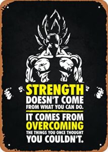 ysirseu strength comes from metal tin sign 8 x 12 in anime motivation vintage poster man cave decorative for kitchen