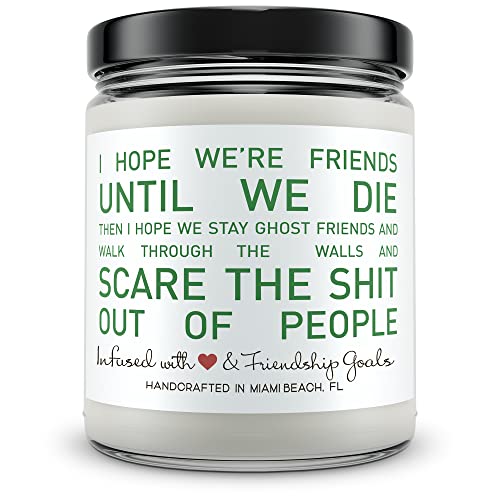 Friend Gifts, Unique Fun Hand-Poured 9oz Soy Candle with Key Lime Pie Scent, Made in USA, Friendship Gift Ideas, Funny Birthday Gifts for Women, and Cute Moving Away Gifts for Friends Female