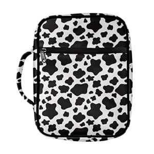 horeset cow print bible cover for women bible tote bag with handle and zipper pocket bible carrying case bible cover book