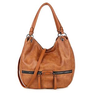 Movefad Women Hobo Shoulder Bag Tote Bag Large PU Leather Handbags Ladies Bucket Purse Crossbody Handbags