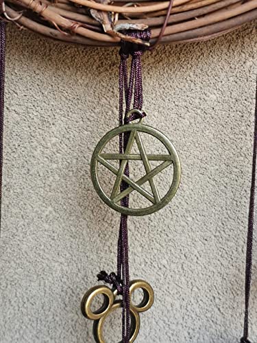 Witch Bells for Door Knob Protection,Witchy Wicca Decor Clear Negative Energies with Blue Evil Eyes for Home Garden Courtyard Decor Protection