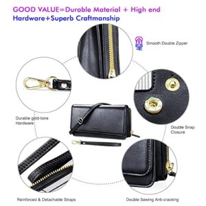 nuoku Crossbody Bags for Women, Detachable Credit Card Holder and Wallet for Women with RFID Blocking, Includes 2 Size Bags