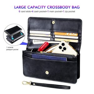 nuoku Crossbody Bags for Women, Detachable Credit Card Holder and Wallet for Women with RFID Blocking, Includes 2 Size Bags