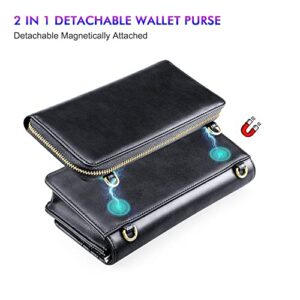 nuoku Crossbody Bags for Women, Detachable Credit Card Holder and Wallet for Women with RFID Blocking, Includes 2 Size Bags