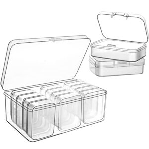 12 pack plastic clear beads storage box organizer small storage containers mini organizer storage box with hinged lid for small items crafts jewelry